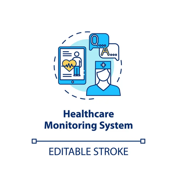 Icono de concepto de sistema de monitoreo de salud. Pruebas médicas idea th — Archivo Imágenes Vectoriales