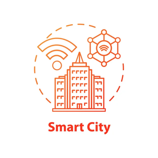 Akıllı şehir konsepti ikonu. Fütürist teknoloji. 5G Teknoloji Fikri — Stok Vektör