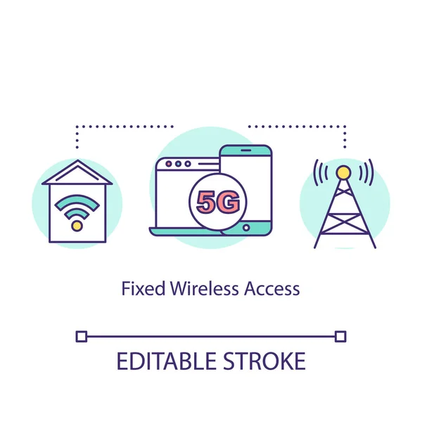 Ícone de conceito de acesso sem fio fixo. 5G tecnologias ideia li fino — Vetor de Stock