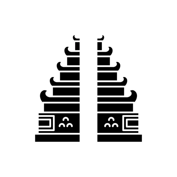 Pura Lempuyang temple glyph icon. Indonesian religious places. H — Stock Vector