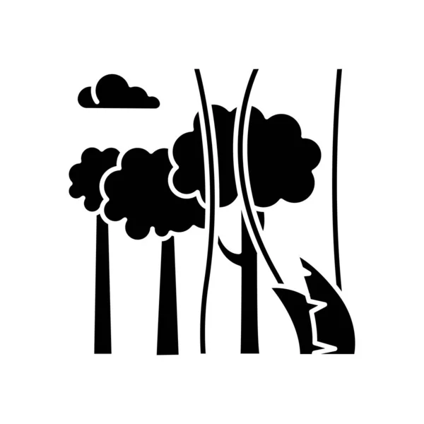 Yağmur ormanları bitkileri ve ağaçların sembolü. Evergreen orman sarmaşıkları. — Stok Vektör