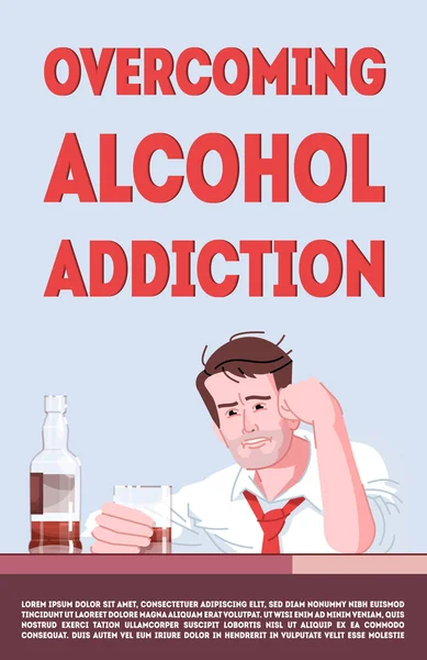 Superar la adicción al alcohol póster vector plantilla. Ayudas — Vector de stock