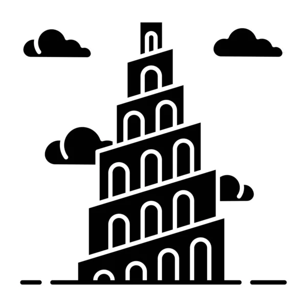 Babil Kulesi İncil hikaye sembolü. Ziggurat. Yüksek yapı — Stok Vektör