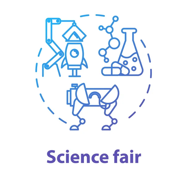 Icono de concepto de feria de ciencia. Desarrollo tecnológico. Química — Vector de stock