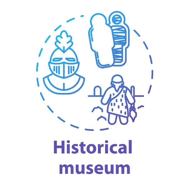 Icona storica del concetto di museo. Paleontologia e antropologia. A — Vettoriale Stock