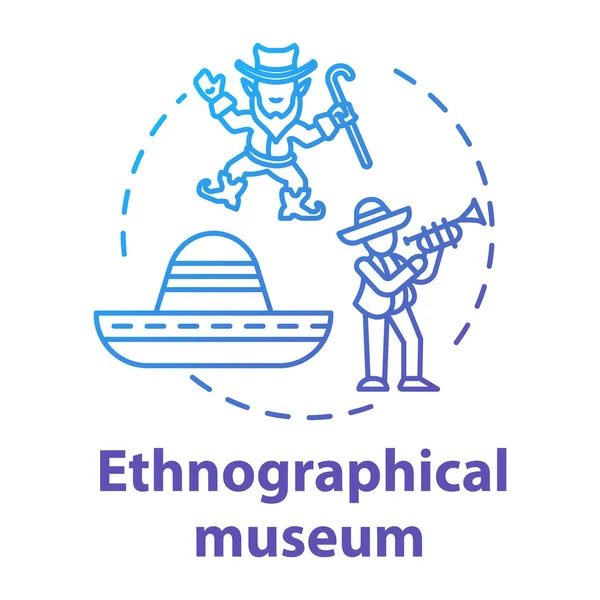 Εθνογραφικό μουσείο έννοια εικονίδιο. Παγκόσμια προβολή κληρονομιάς. Μυρμήγκι — Διανυσματικό Αρχείο