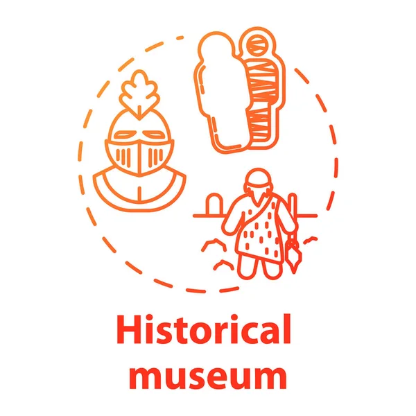 Historical museum concept icon. Paleontology and anthropology. A — Stock Vector