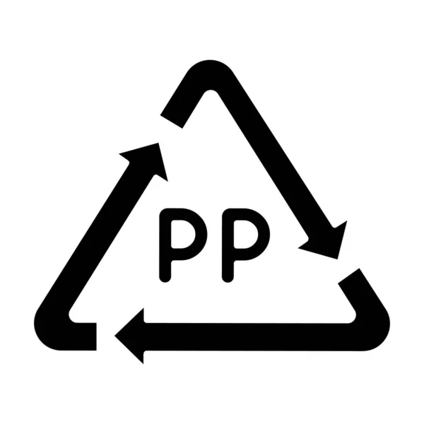PP 5 plastic recycling symbol, polypropylene sign, isolated icon