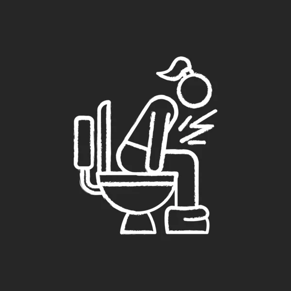 Icono de tiza de diarrea. Enfermedades del tracto digestivo. Enfermedad y enfermedad — Archivo Imágenes Vectoriales