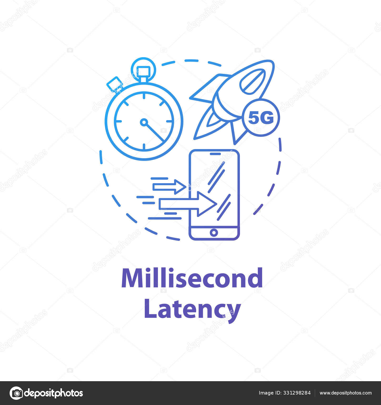 Millisecond Latency Concept Icon Mobile Internet Technologies Idea Thin Line Vector Image By C Bsd Vector Stock