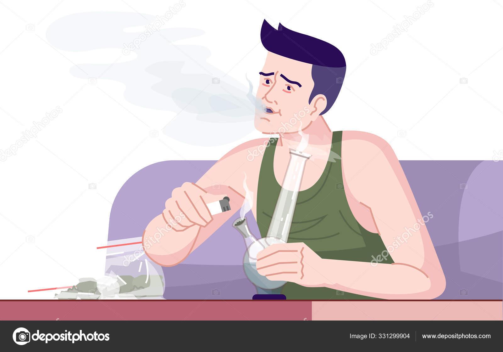 Vectores de Man smoking weed, imágenes vectoriales | DepositPhotos, image size:1600x1118