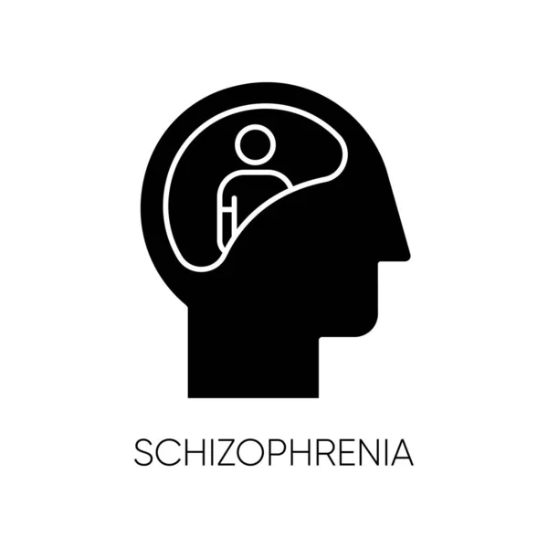 Schizophrenia Glyph Icon Unclear Thinking Confused Mind Mental Disorder Paranoia — Stock Vector