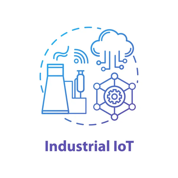 Icono Concepto Iot Industrial Internet Industrial Idea Automatización Fabricación Ilustración — Vector de stock