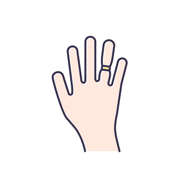 膨胀的颜色图标 体重增加 浮夸的手指 胳膊上流着汗 手部通货膨胀 联合创伤 经前综合症症状 超重的问题 卫生保健问题 孤立的矢量说明 — 图库矢量图片