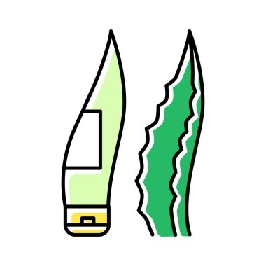 Jel paketi yeşil renk simgesi. Organik losyon. Yaprak şekilli tüp f