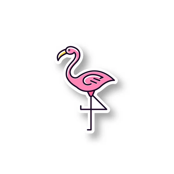 Patch Flamingo. Autocollant couleur imprimable RVB. Oiseau sauvage exotique. T — Image vectorielle