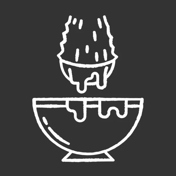 Couper aloe vera pousses icône blanche craie sur fond noir. Médecin — Image vectorielle