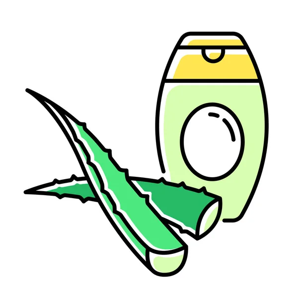 Aloe vera shampoo green color icon. Plant based body lotion. Moi — Stock Vector
