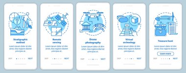 Mobil uygulama sayfa vektör sıcaklığında arkeoloji yöntemleri