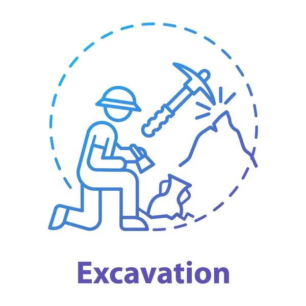 Excavation concept icon. Archaeological expedition. Historical r — 스톡 벡터