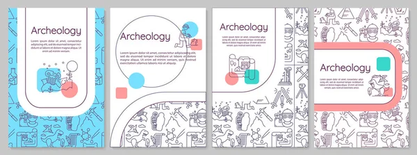 Archeologická brožura. Paleontologie a historie. Leták, b — Stockový vektor