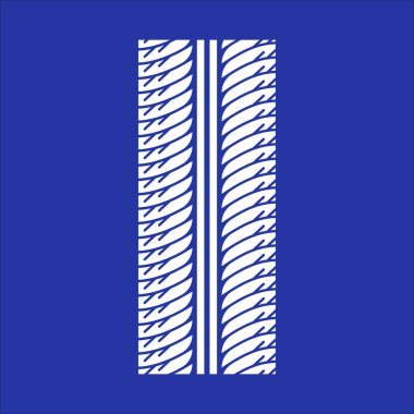 Lastik izi Rgb beyaz simgesi. Detaylı otomobil, motosiklet lastiği 