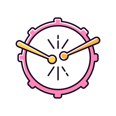 Sarı bagetli pembe davul Rgb renk ikonu. Yukarıdan görüntüle