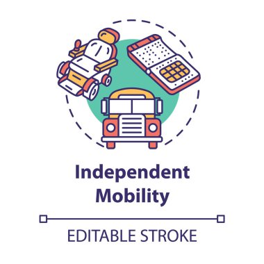 Bağımsız hareketlilik kavramı simgesi. İnsan zekası için ulaşım