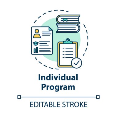 Bireysel program konsept simgesi. Akademik eğitim. Belgeler bir