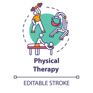 Fizik tedavi konsepti ikonu. Beden eğitiminde. Masaj, kiropra