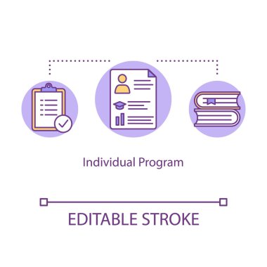 Bireysel program konsept simgesi. Akademik eğitim. Belgeler bir