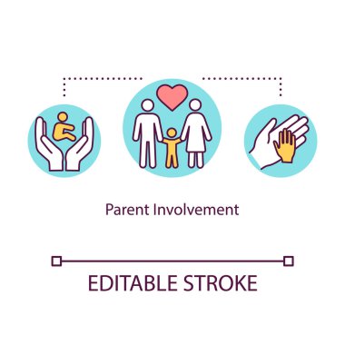 Ebeveyn ilişkisi kavramı simgesi. Çocuklar için pozitif çevre. 