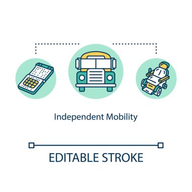 Bağımsız hareketlilik kavramı simgesi. I için taşıma araçları