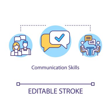 İletişim becerileri konsepti simgesi. Grup dinamiği. Ayrıntılı eğitim