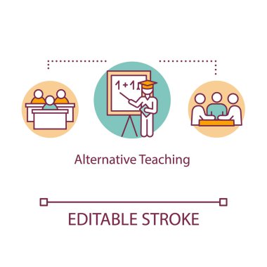 Alternatif öğretim konsepti simgesi. Özelleştirilmiş çalışma programı.