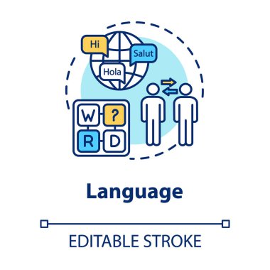 Dil konsepti simgesi. Farklı langu ile iletişim kurma yeteneği