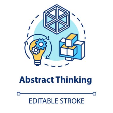 Soyut düşünme konsepti ikonu. Yaratıcılık. Varsayımsal model c