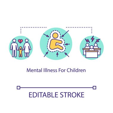Çocuk konsepti ikonu için akıl hastalığı. Pediatri fikri zayıf.