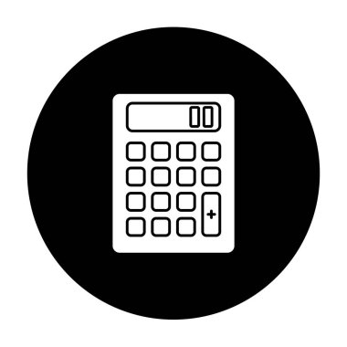 Cep hesap makinesi kabartma simgesi. Matematiksel hesaplama. Hızlı co