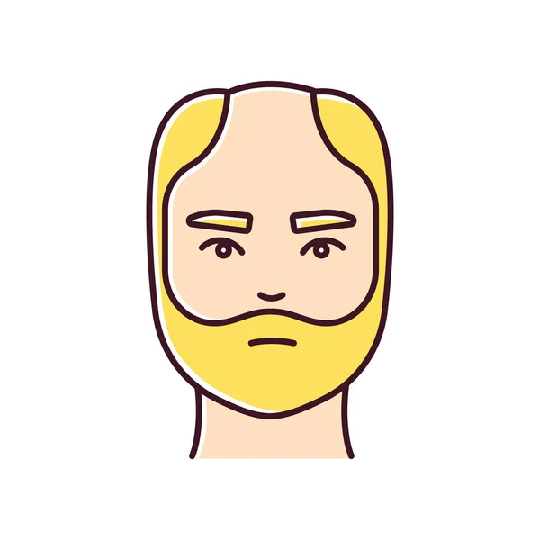 Erkek saç kaybı Rgb renk simgesi. Alopecia hastası bir adam. Saç dökülmesi sorunu! — Stok Vektör