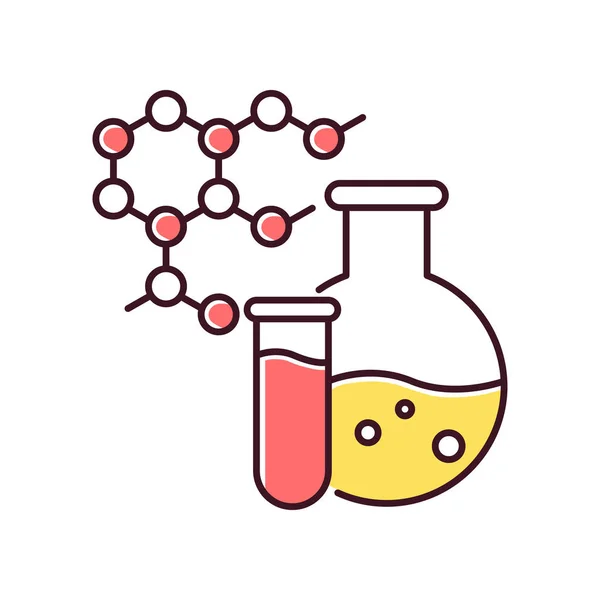 Icône couleur RVB de chimie. Science et recherche en médecine. Biochimie — Image vectorielle