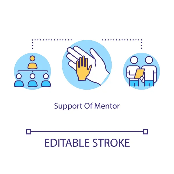 Ondersteuning van mentor concept icoon. Lerarenopleiding en hulp. Samenwerking — Stockvector