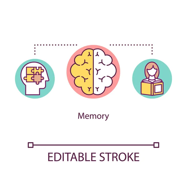 Memory concept icon. Cognitive process idea thin line illustrati — Stock Vector