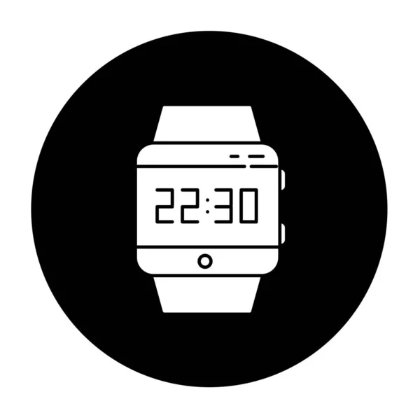 Icono del glifo del reloj inteligente de muñeca. Reloj inteligente con pantalla táctil displa — Vector de stock