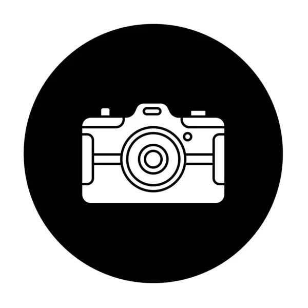 Ícone digital de glifo de câmera fixa. Ferramenta de fotografia. Reco portátil —  Vetores de Stock