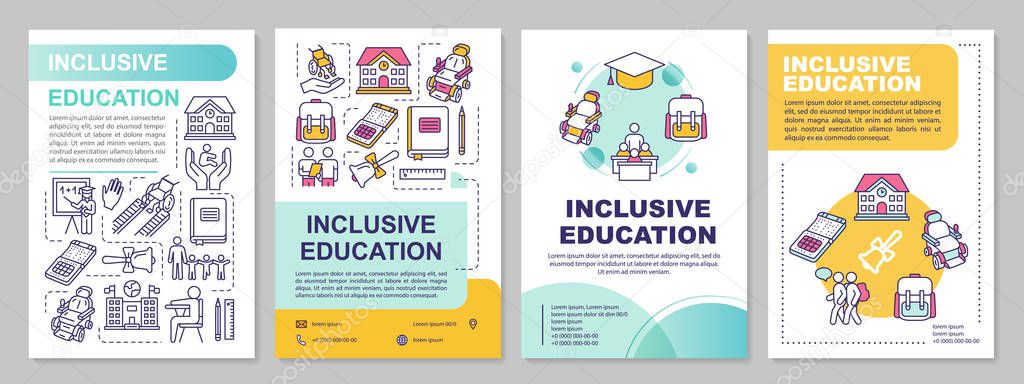 Inclusive education brochure template. Learning program for disa