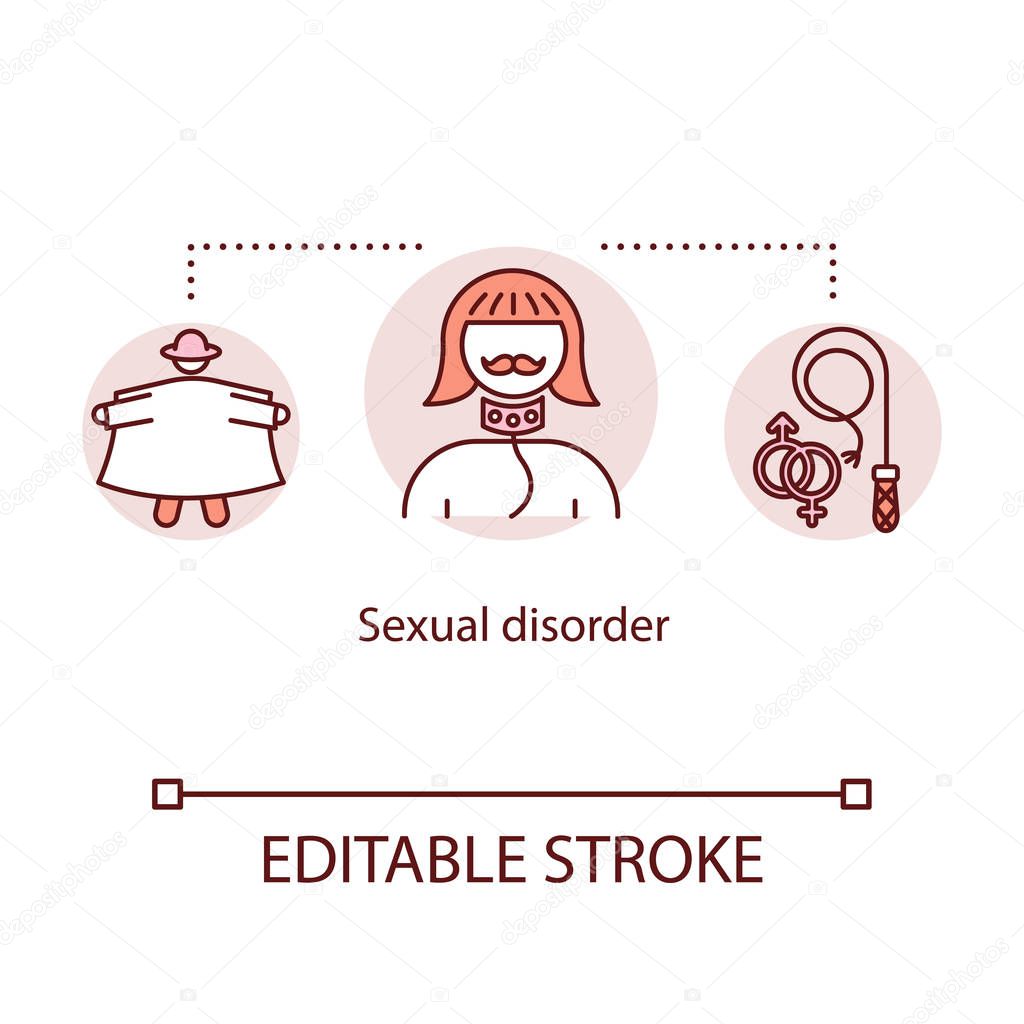 Sexual disorder concept icon. Mental illness idea thin line illu