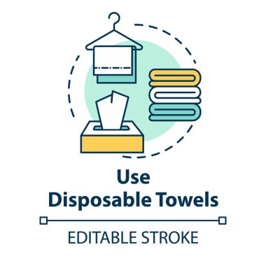 Tek kullanımlık havlular, hijyen konsepti simgesi kullan. Cilt bakımı, temizlik.