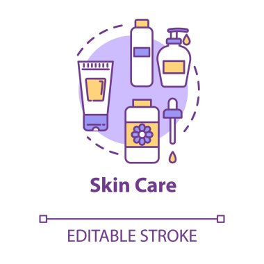 Cilt bakımı, güzellik konsepti ikonu. Temizleme ya da nemlendirme kozmetni