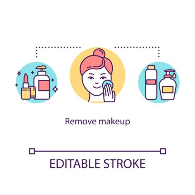 Makyaj konsepti simgesini kaldır. Kozmetik ürünler. Dermatoloji ve B
